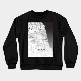 Chicago Illinois City Map Crewneck Sweatshirt